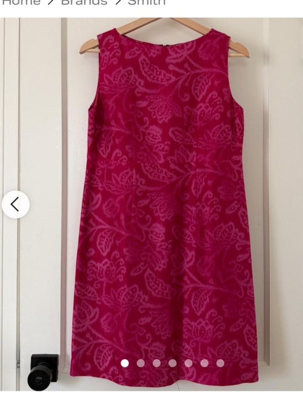 Amanda SMITH Fuchsia Floral Jacquard Silk Midi Dress